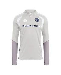 Adidas Men's Silver Sporting Kansas City 2026 Tiro Competition Quarter-Zip Training Sweatshirt