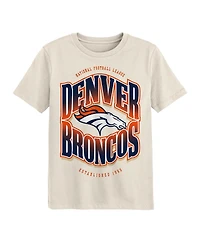 Outerstuff Big Boys and Girls Cream Denver Broncos Huddle T-Shirt