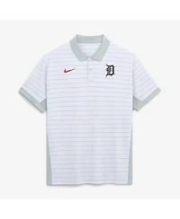 Nike Men's White Detroit Tigers Authentic Collection Striped Victory Dri-fit Polo Shirt