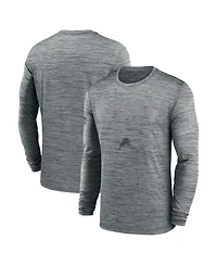 Nike Men's Gray Detroit Lions Sideline Offensive Transition Velocity Dri-fit Long Sleeve T-Shirt