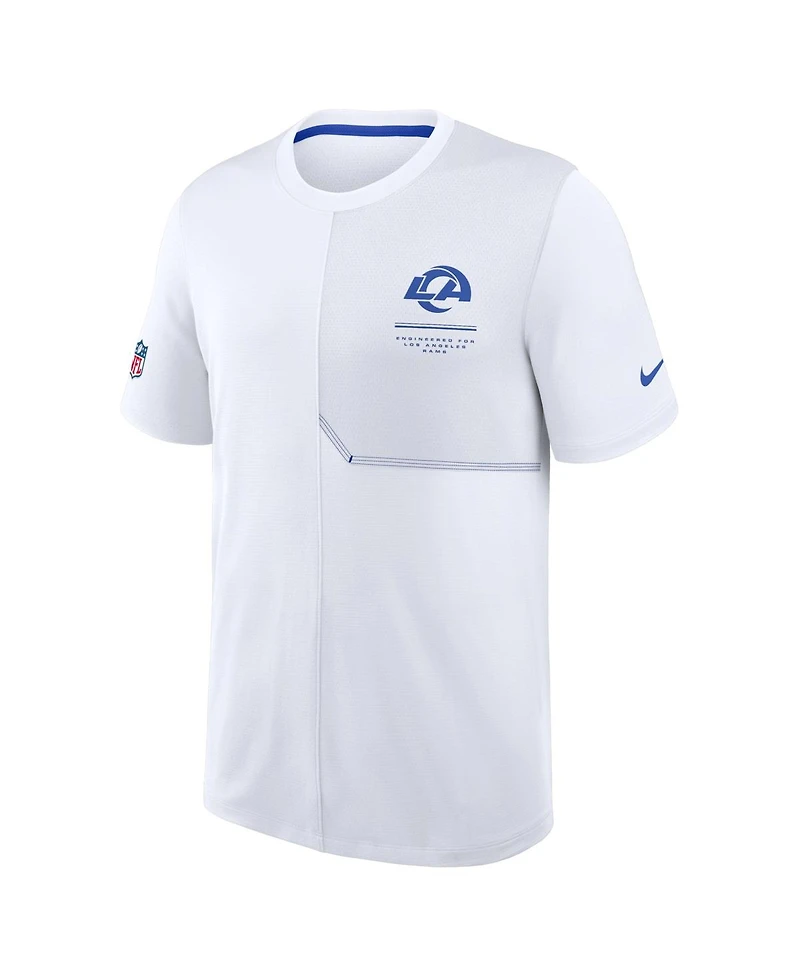 Nike Men's White Los Angeles Rams Sideline Uv Dri-fit Coaches T-Shirt