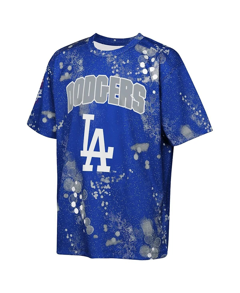 Outerstuff Big Boys and Girls Blue Los Angeles Dodgers Y2 Tech Stadium Lights T-Shirt