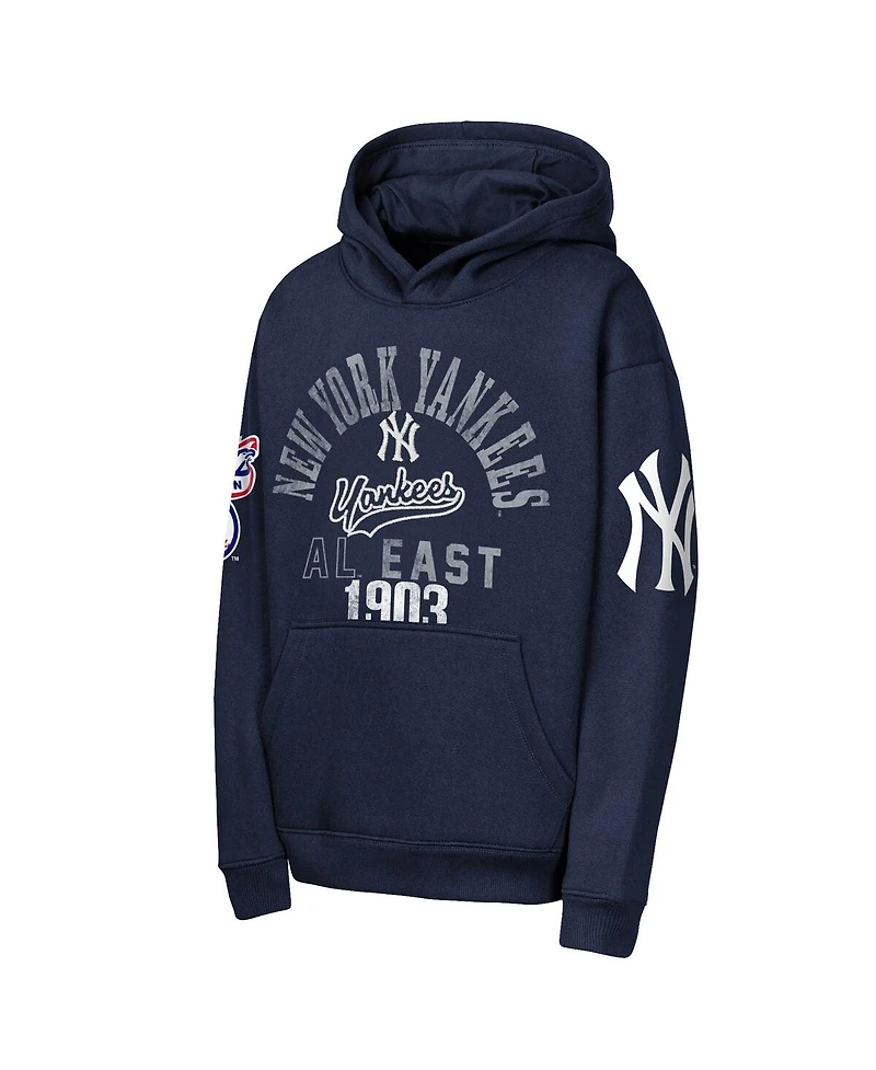 Outerstuff Big Boys and Girls Navy New York Yankees Premium Sweep Fleece Hoodie