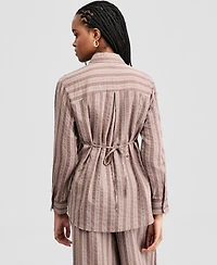 And Now This Women's Oversized Striped Shirt, Macy's Exclusive