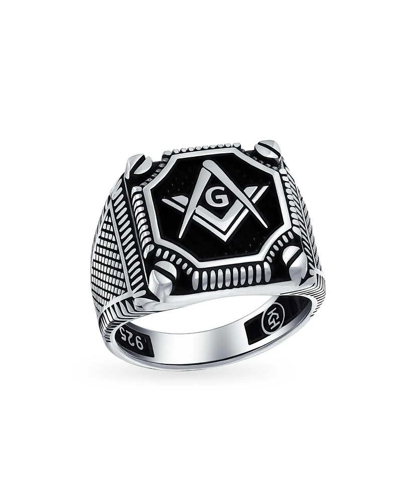Bling Jewelry Large Compass Freemason Masonic Signet Ring Solid .925 Sterling