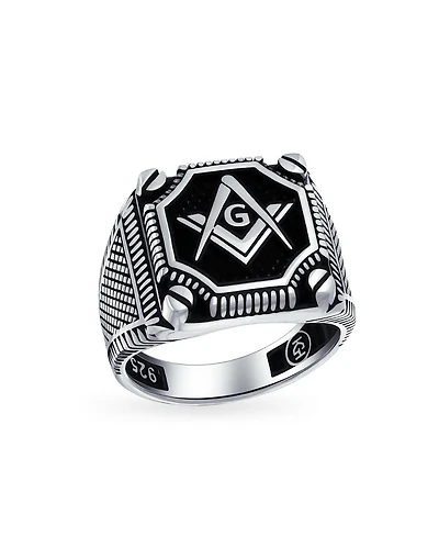 Bling Jewelry Large Compass Freemason Masonic Signet Ring Solid .925 Sterling