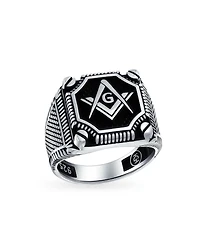 Bling Jewelry Large Compass Freemason Masonic Signet Ring Solid .925 Sterling