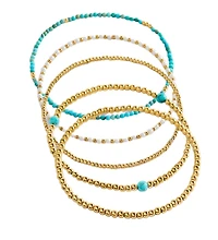 Mint and Lily Turquoise Beaded Bracelet Stacking Set