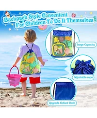 Gnuadz Collapsible Beach Toys Foldable Buckets Shovels Sand Castle Kit