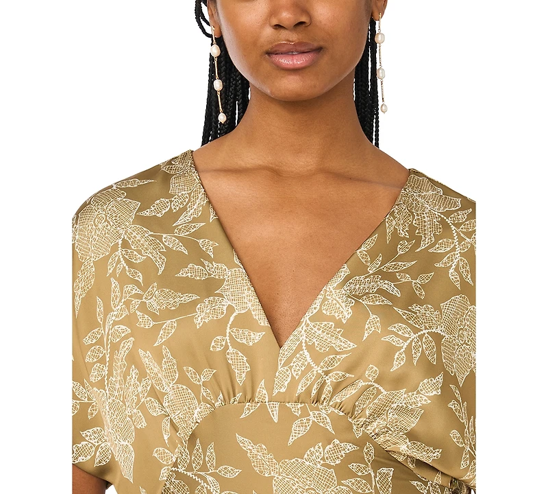CeCe Women's Dolman-Sleeve V-Neck Maxi Dress