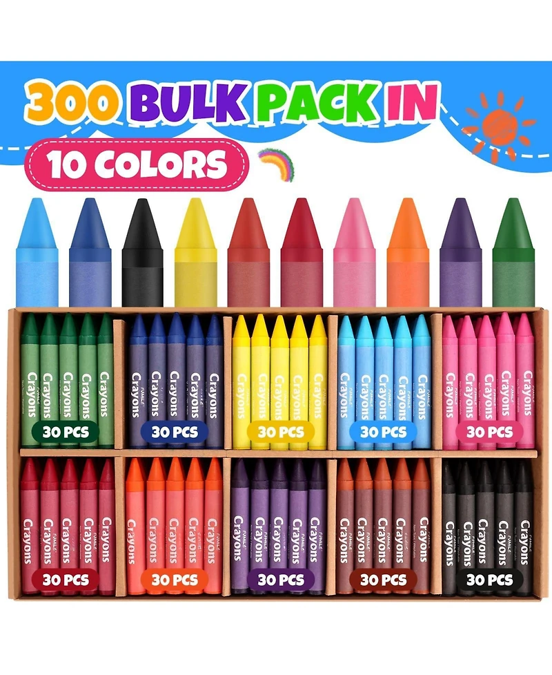 Gnuadz Bulk Crayons Kids Washable Unbreakable School Party Favors 300 Pack