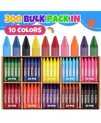 Gnuadz Bulk Crayons Kids Washable Unbreakable School Party Favors 300 Pack