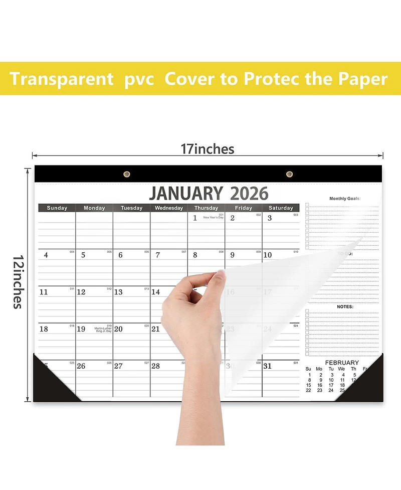 Gnuadz Desk Calendar 2026-2027 18 Months Home School Office