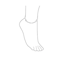 Bling Jewelry Peace Sign and Hearts Charm Anklet Ankle Bracelet .925 Sterling Silver Adjustable 9-10 Inch