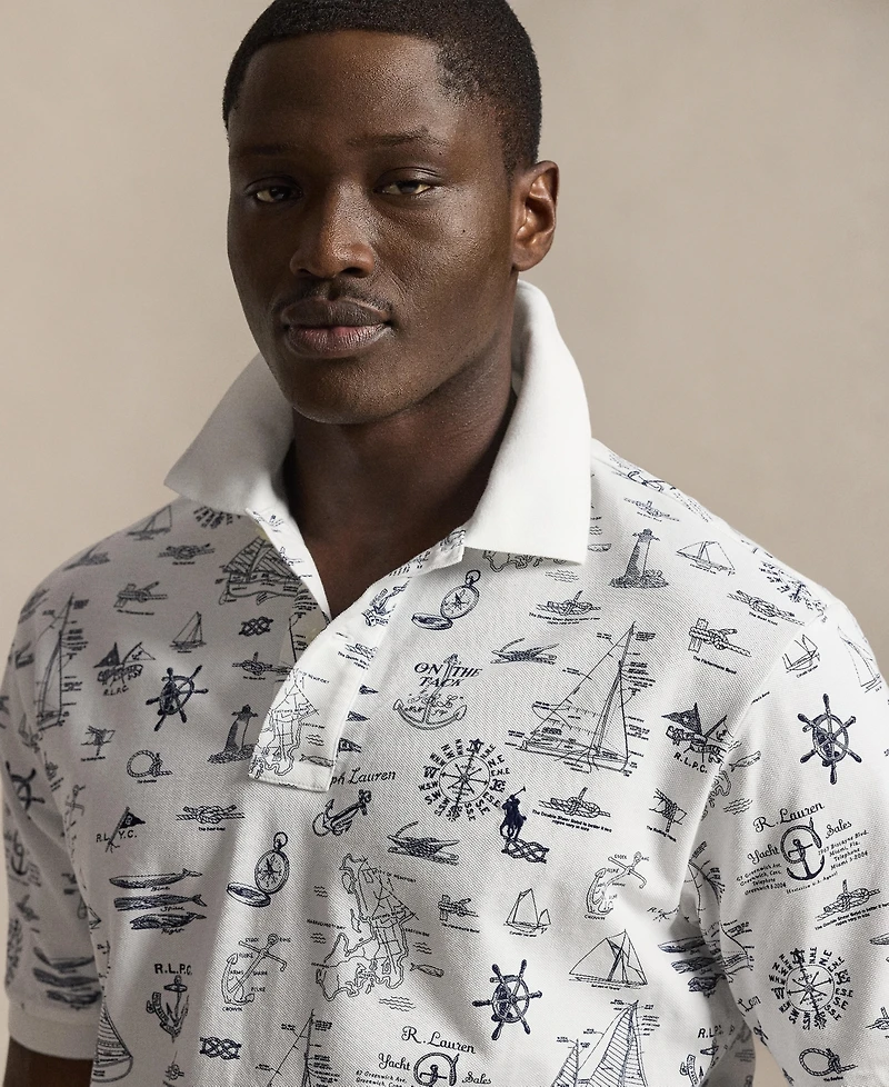 Polo Ralph Lauren Men's Big & Tall Nautical Print Mesh Shirt