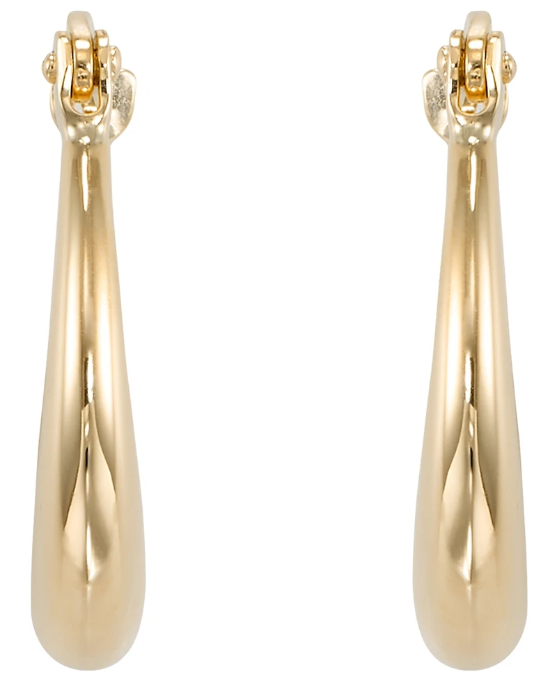 Macy's Grated Round Hoop Earrings in 10k Yellow Gold