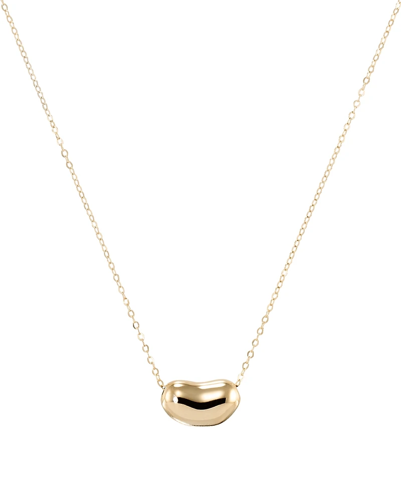 Macy's Polished Bean Pendant Necklace in 10k Yellow Gold