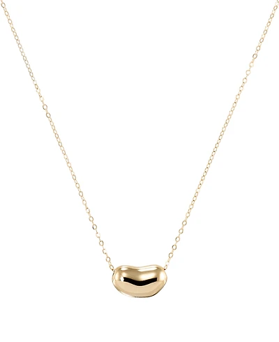 Macy's Polished Bean Pendant Necklace in 10k Yellow Gold