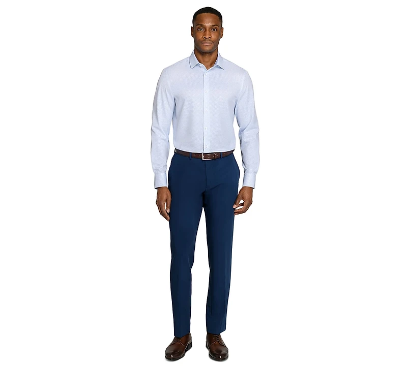 ConStruct Men's Spread Collar Slim-Fit Performance Stretch Comfort Dress Shirt