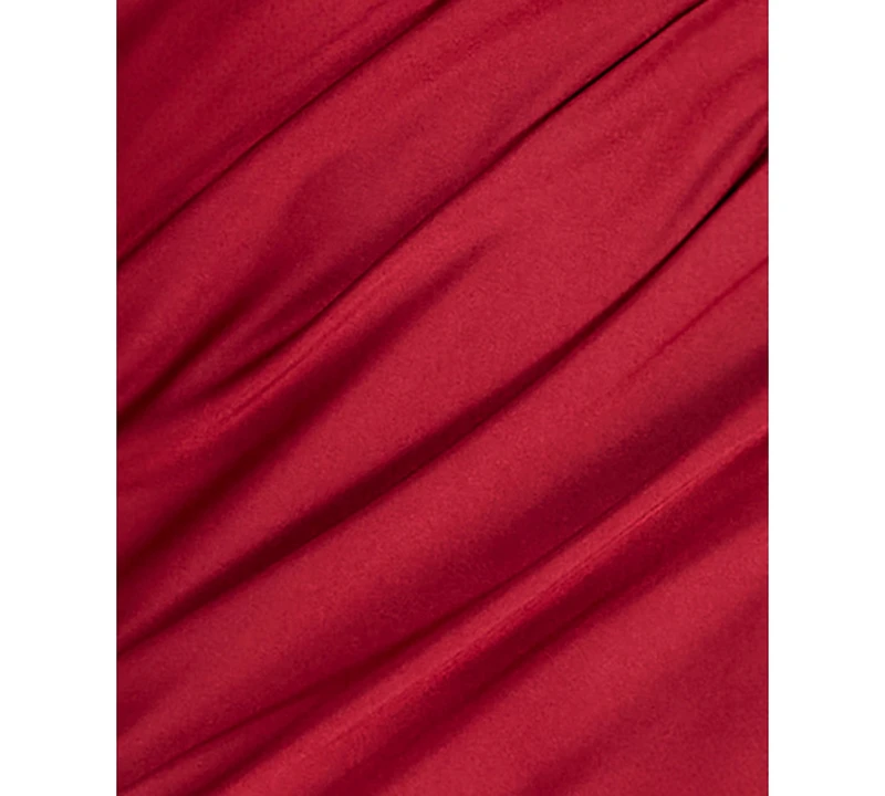 Seni & Cade Juniors' Cowl Neck Wrap Front Midi Dress