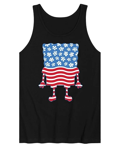 Airwaves Men's SpongeBob SquarePants Silhouette Stars Stripes Sleeveless Graphic Tank T-Shirts