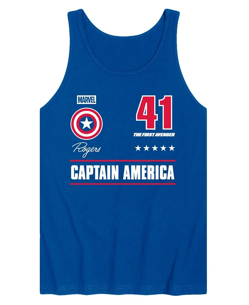 Airwaves Men's Captain America Jersey Sleeveless Graphic Tank T-Shirts