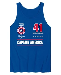 Airwaves Men's Captain America Jersey Sleeveless Graphic Tank T-Shirts