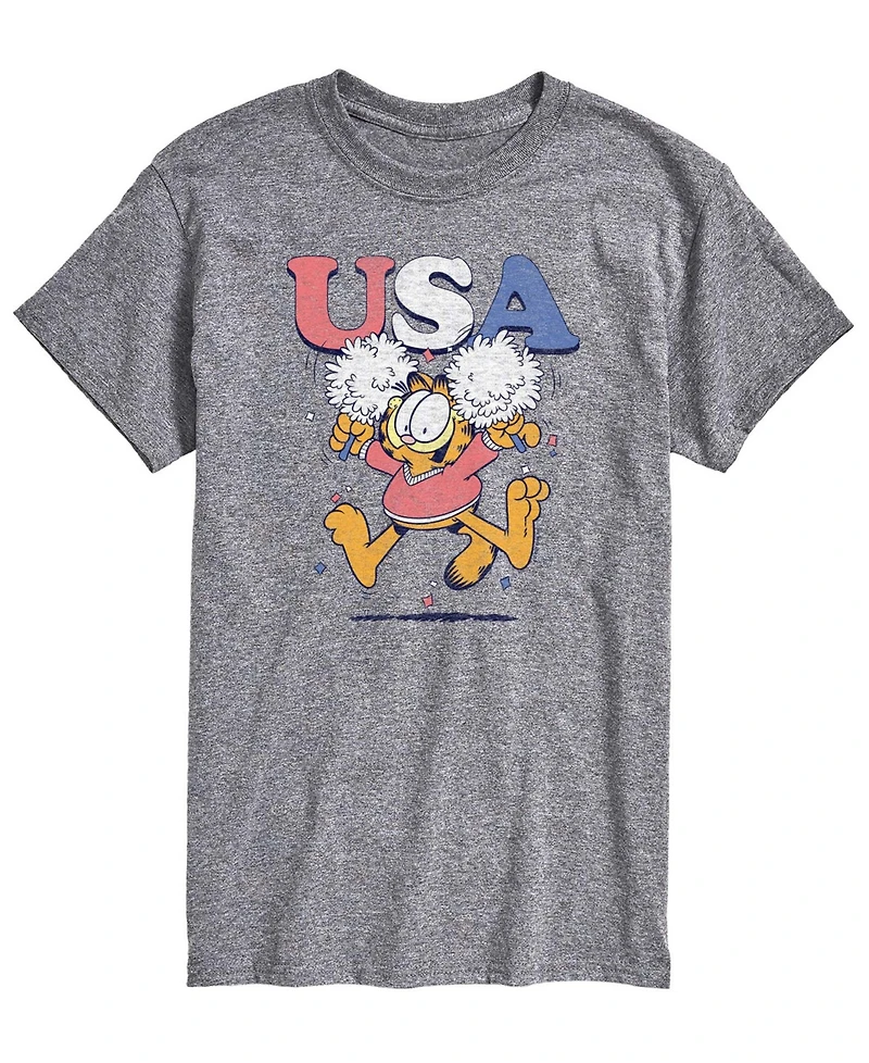 Airwaves Men's Garfield Usa Cheer Short-Sleeve Graphic T-Shirt