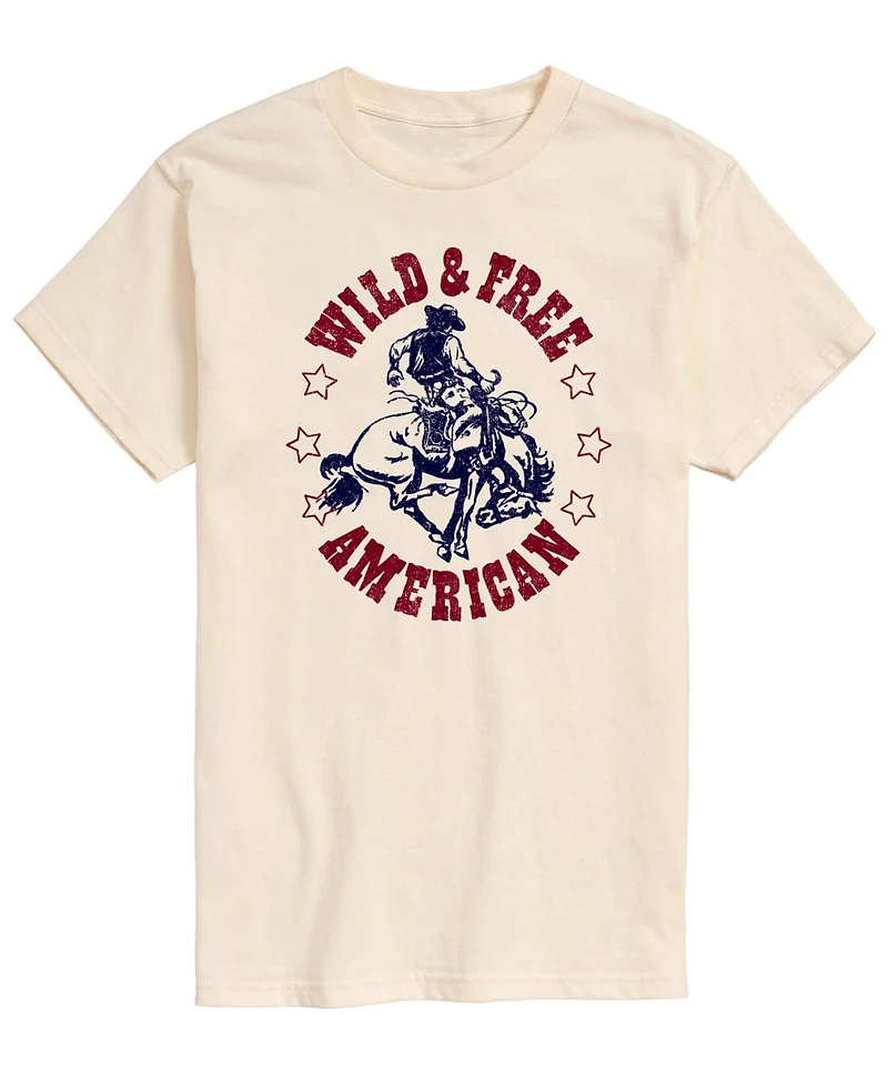 Airwaves Men's Wild And Free American Short-Sleeve Graphic T-Shirts