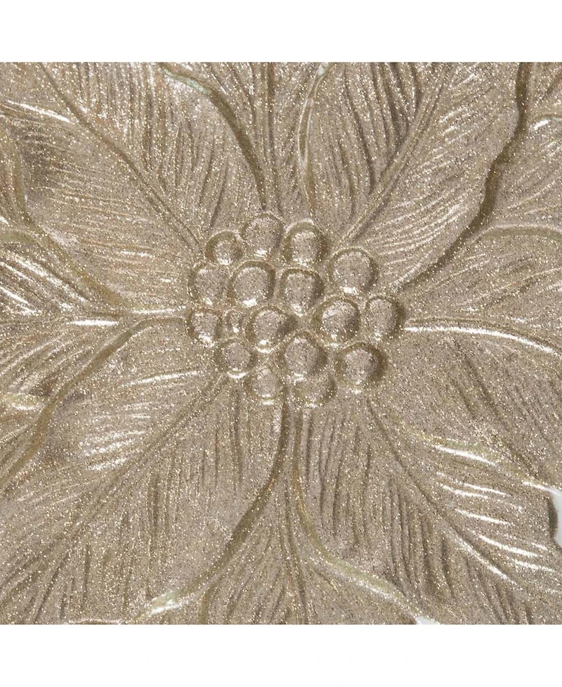 Gallerie Ii Poinsettia Glass Square Christmas Plate Tray 13