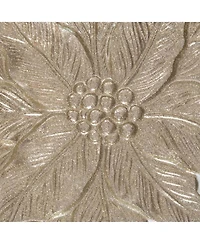 Gallerie Ii Poinsettia Glass Square Christmas Plate Tray 13
