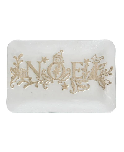 Gallerie Ii Noel Decorative Glass Christmas Plate Tray