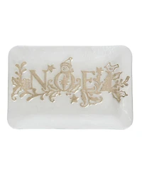 Gallerie Ii Noel Decorative Glass Christmas Plate Tray