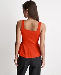 Bcbg Women's Peplum Rib Sleeveless Tank Top