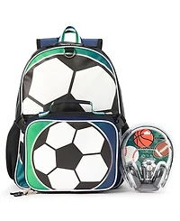 Extreme Nation Boys' Baseball Soccer Backpack, Lunch Bag and Headphone, 3-Piece Set