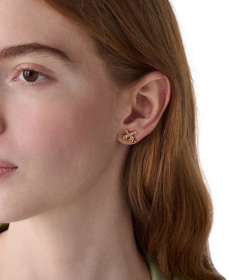 kate spade new york Gold-Tone Love You, Mom Bunny Stud Earrings