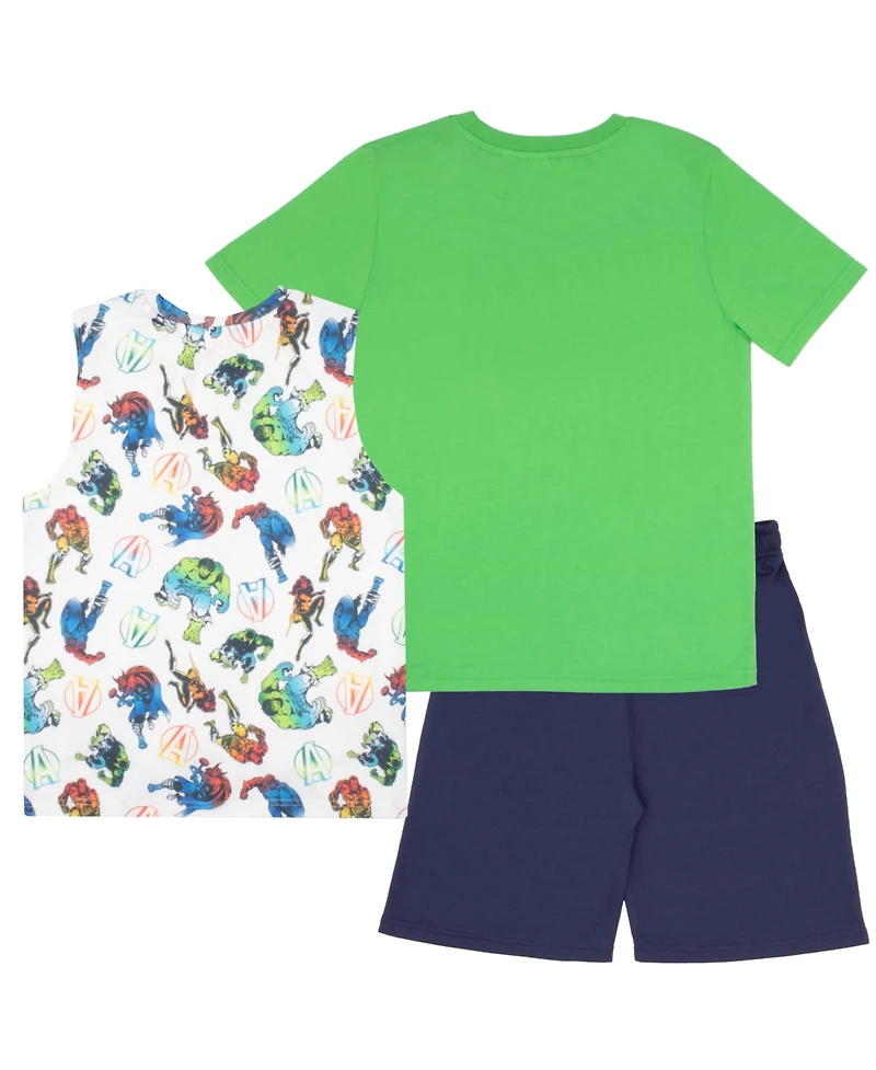 Avengers Boys 3 Piece T-Shirt, Tank Top and Shorts Outfit Set