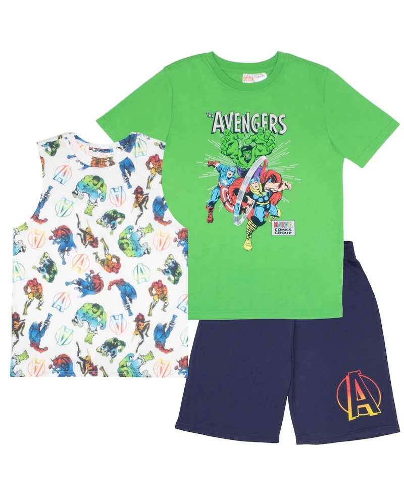Avengers Boys 3 Piece T-Shirt, Tank Top and Shorts Outfit Set