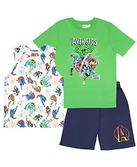 Avengers Boys 3 Piece T-Shirt, Tank Top and Shorts Outfit Set