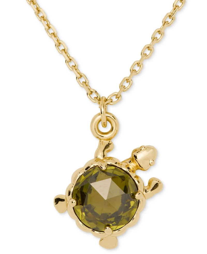 kate spade new york Gold-Tone Secret Garden Turtle Short Pendant Necklace