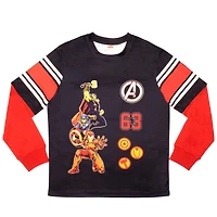 Avengers Little Boys 2-Piece Long Sleeve Active Mesh T-Shirt and Pants Set