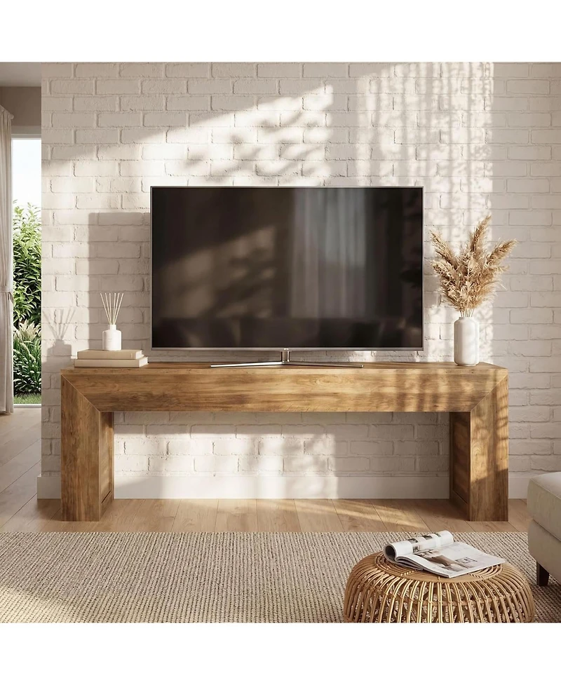 Tribesigns 63" Tv Stand for 55/60/65/70/75-Inch Tvs, Farmhouse Entertainment Center, Long Media TV Console Table, Low Television Stand