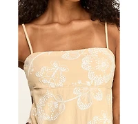 Seni & Cade Juniors' Embroidered Square Neck Short Dress