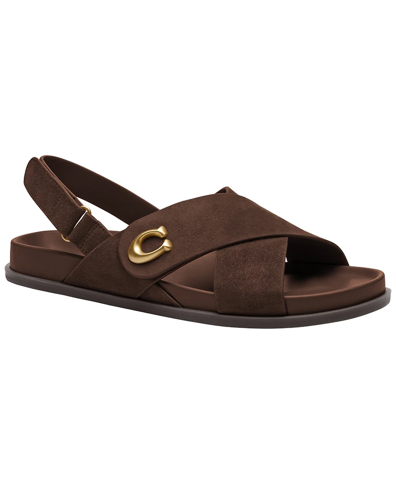 Coach Women's Sculpted C Criss Cross Round Toe Sandals