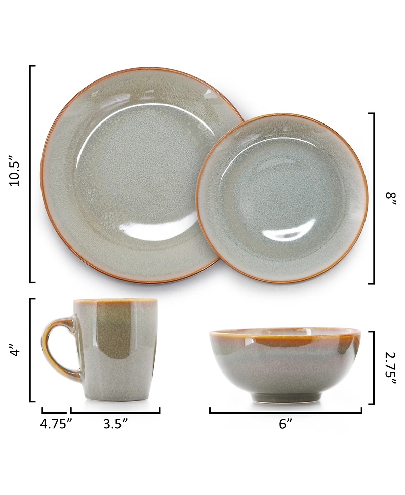 Elama Pearl 16-Piece Dinnerware Set, Service For 4