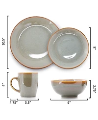 Elama Pearl 16-Piece Dinnerware Set, Service For 4