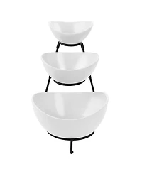 Elama 3-Tiered Oval Bowl Serving Stand Set