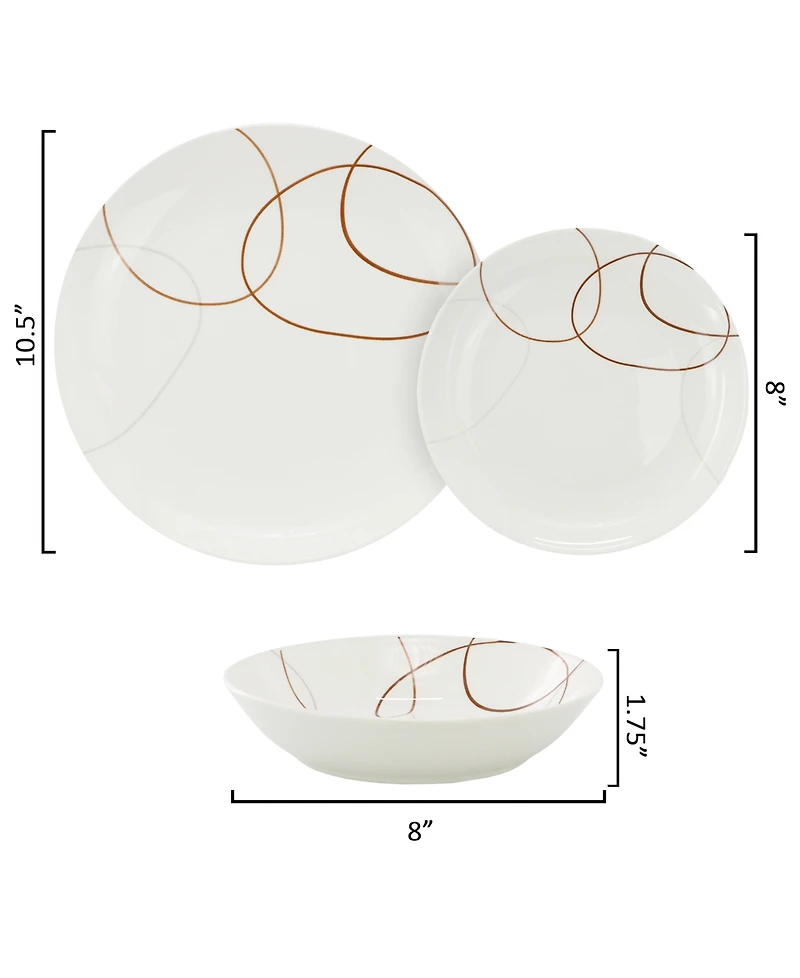 Elama Sydney 18-Piece Dinnerware Set, Service For 6