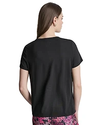 Dkny Sport Women's Mixed Media Logo Crewneck T-Shirt