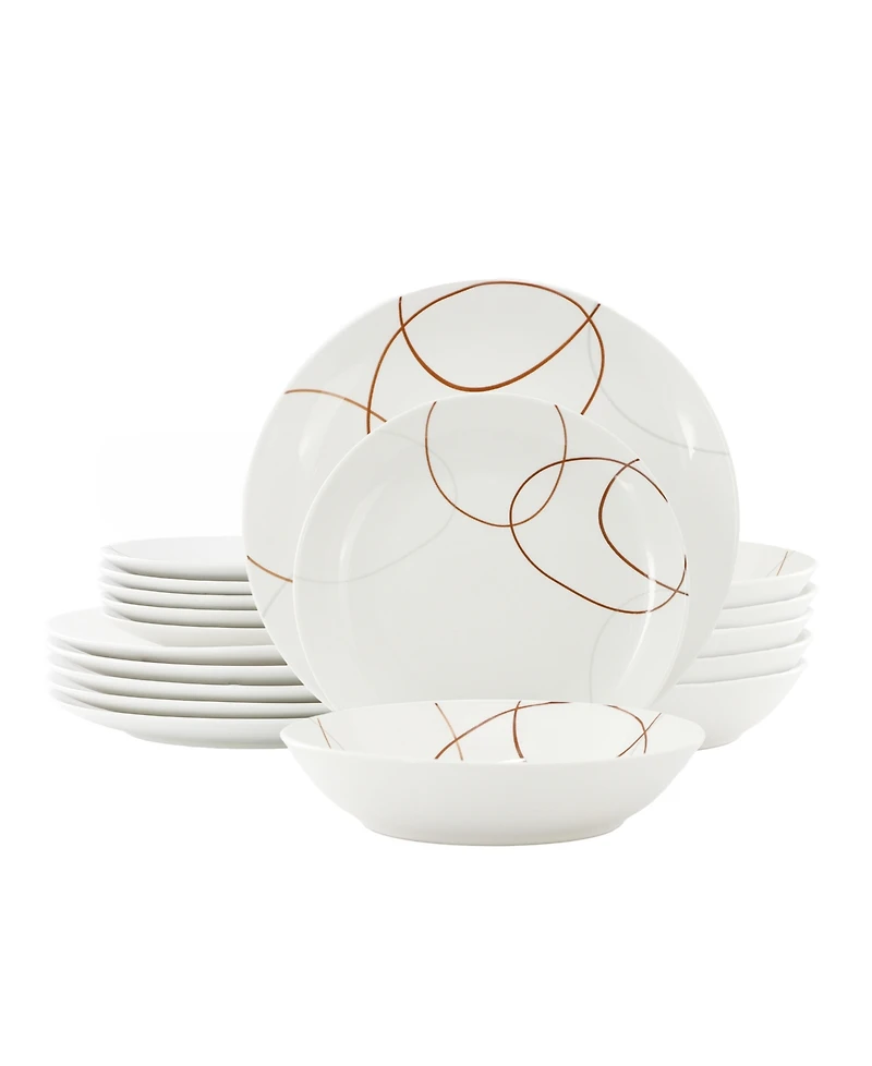 Elama Sydney 18-Piece Dinnerware Set, Service For 6
